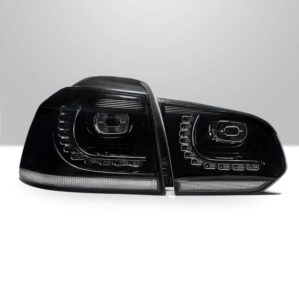 VW Golf Mk6 Black Sequential LED Tail Lights 2009-2013